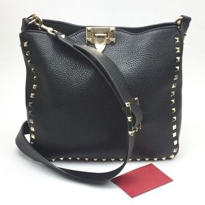 VALENTINO Small Rockstud Leather Hobo
